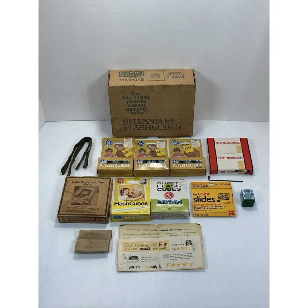 Vintage Lot‎ 5 Boxes GE Flashcubes 15 Cubes General Electric 40 Slides Florida